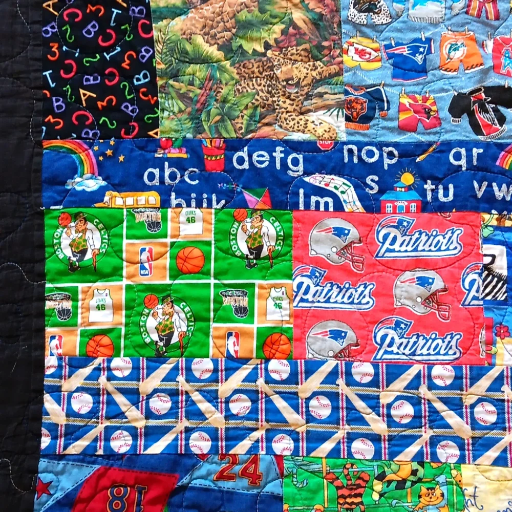 Sports Quilt Patriots Celtics & Spiderman